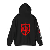 Armor of God Hoodie (red & black shield)