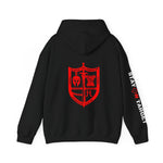 Armor of God Hoodie (red & black shield)