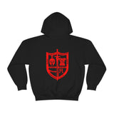 Armor of God Hoodie (red & black shield)